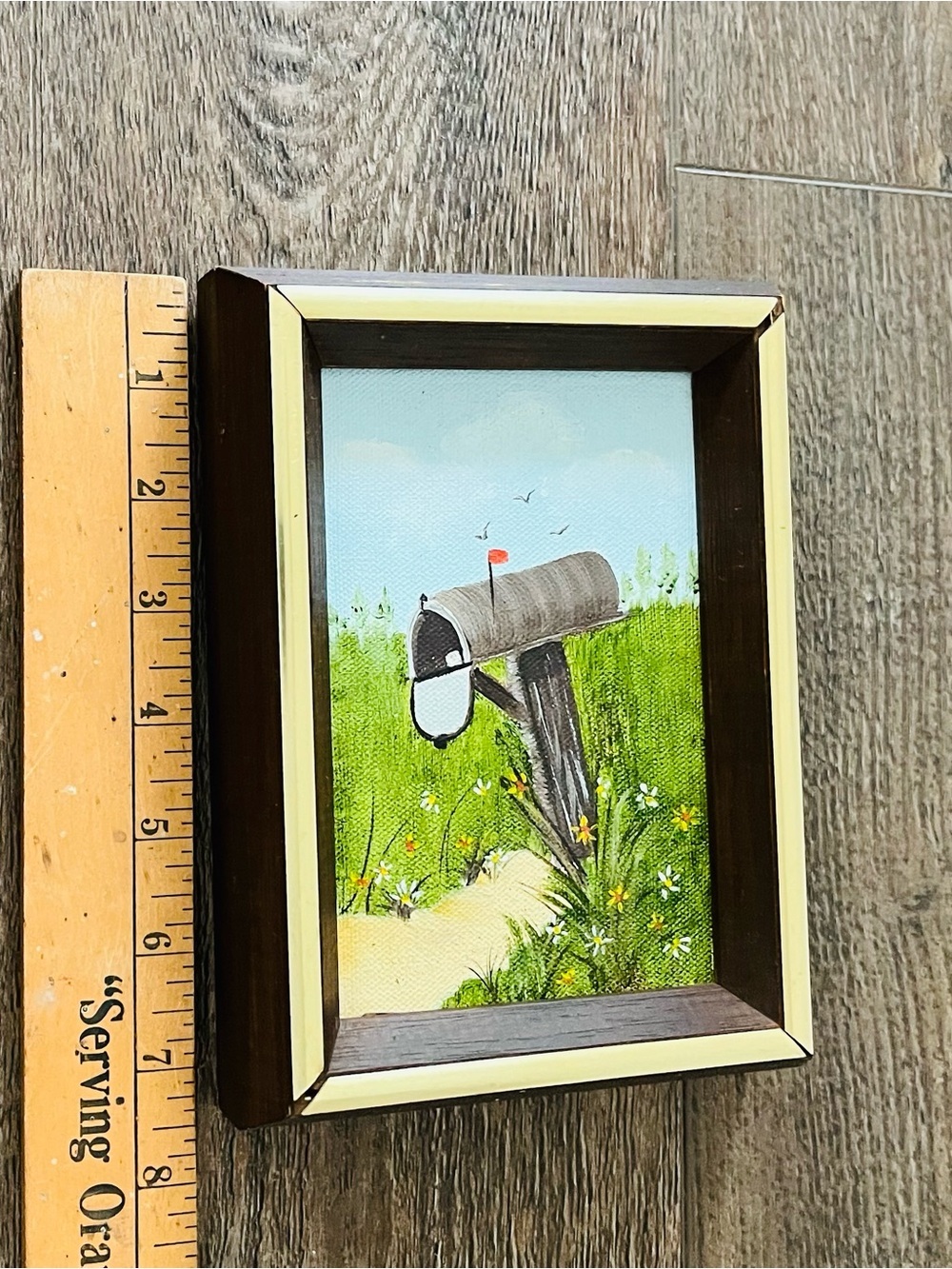 Framed Mailbox Beachside Painting - Green, Blue, Brown 5.5/7.5 Inches - Picture 5 of 7